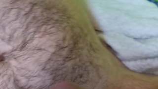 Hot busty milf massages cock and makes him cum