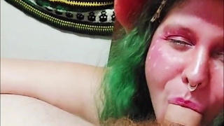 Sexy mushroom milf edging hubby till he cums