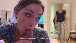 caught me giving a blowjob to my boyfriend. We were talking and she watched and he cum.