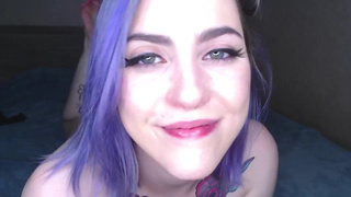 Girl talks to you sweetly while masturbating your cock POV