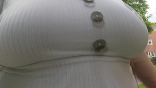 Big Tits Braless Walking