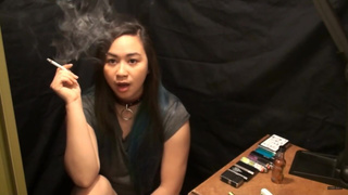 Miss Dee Nicotine Self Human Ashtray and Power Smoking Herself to Death!