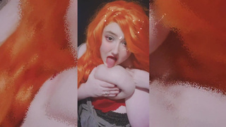 LEAKED Busty Egirl Huge Natural Boobs Exposed and Titfucked