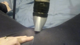 vacuum cleaner sucks clit though yoga pants loud moaning