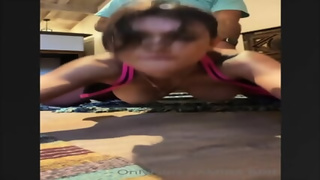 Amirabrie In Black And Pink Sportsbra Does Yoga