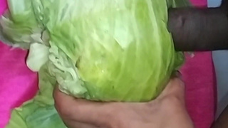 Playing With Cabbage With My Horny Big Black Cock And Balls For Dirty Desire part-1