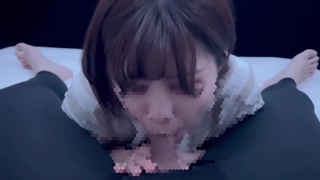 Lascivious girlfriend who gobbles up erotic sperm and says "It is delicious"