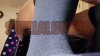 Unaware giantess doing her hair