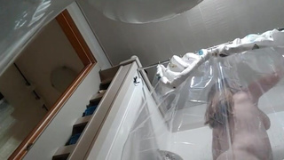 giantess catches little man peeping in shower cums over him them puts him in her vagina