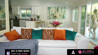 ALL GIRL MASSAGE - Horny Voyeur Neighbor Cadence Lux Joins For A Threesome With Two Hot Lesbians