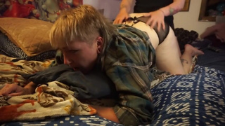 Hard Fuck from Queer Partner After Gardening