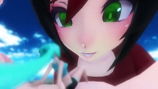 MMD Giantess Growth - Victoria's Movie Night