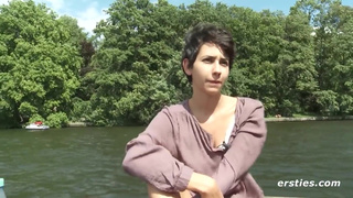 Adorable Anais Plays With Her Hairy Pussy in the Middle of a Lake