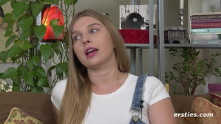 Blonde Ukrainian Fingers Herself While Using a Magic Wand