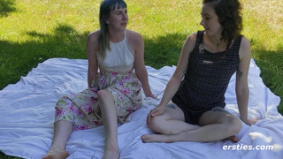 Lesbian Babes Have Sexy Fun Outdoors