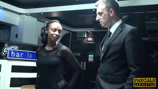 Ebony Lola Marie fed cum after pounding