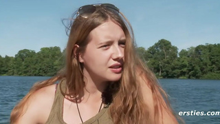 Alba Rubbing Her Sweet Pussy Down by the Lake