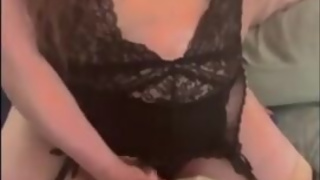 BBW TS Nathalie Presley fucks her pocket pussy and strokes her cock for you