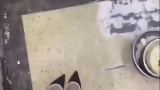 Public Gaming store super cute Ladyboy masturbate and cum on her chair