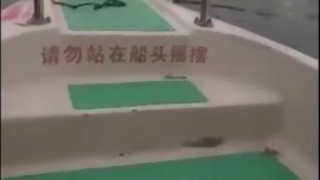 Teenager asian Ladyboy on the taxi masturbating her cock and cum in public