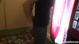 Following and filming a gorgeous babe