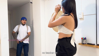 Horny teacher fucks her student. Sarah Montufar