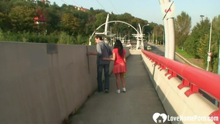 Sexy brunette loves to get fucked outdoors hard