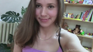 Cute Vira takes off everything and fingers herself