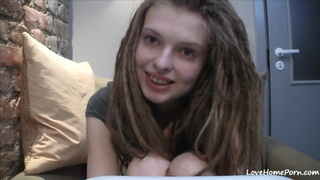 Prettiest solo teen chatting with her fans