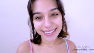 Perfect skinny teen gets used to big cock