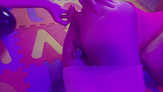 Female DOMINATION in DIAPERS and CHASTITY with a big ANAL plug and PISS