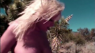 Busty blonde whore does outdoor sex