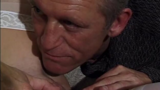 Old Man next door eats teen blonde's cunt