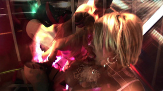 Wild foursome party with masked studs and domino sluts