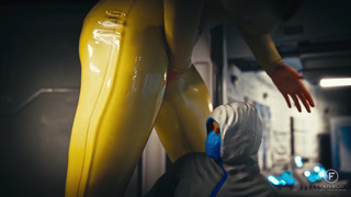 Tall Blonde Woman Grows Out of Control In a Lab (Expansion, Giantess, Growing Out of Clothes)