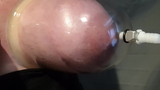 Pumping up my huge tits - no such thing as too big!