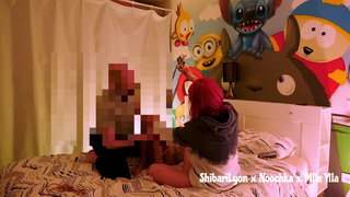 Une française nue se fait attachée par un couple - TRIO HFF