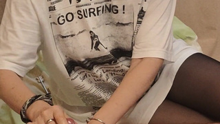 After a week in the chastity belt, the wife gave her husband a ruined orgasm