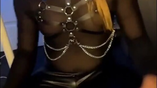 Joanna's Erotic Dance Live Fetish Harness Pantalon en cuir Sissy Slut Slave