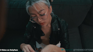 Leashed and Collared Mila plays with cock and takes cock - Themindoftommy