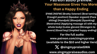 Your Masseuse Gives You More than a Happy Ending erotic audio preview -Performed by Singmypraise
