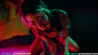 Cute goth teen sucks cock and gets creampied before going out - Mila Koi