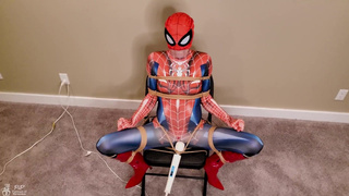 SpiderGirl in Orgasm Trap - A Bondage Cosplay Slut is Made to Have Multiple Squirting Orgasms