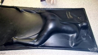 Face Down & Ass Up in a Vacbed - Sexy sub girl gets impact play then cums in a latex Vacbed