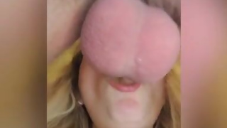 Snowballing pov cuckold blowjob
