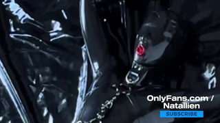 Rubberdoll Natallien playing in latex condomsuit / OnlyFans teaser