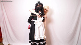 HA37Bondage maid trained with vibrating anal beads and dildo fuck her! Orgasmic squirting!