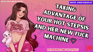 Hot Roleplay With Your Stepsis And Her Fuck Machine ASMR Audio Bondage Facefuck Squirting Creampie
