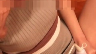 Submissive College Girl Suck Man's Finger and Vibrator Masturbation