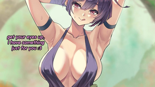 Yuzuriha makes you cum in 2 minutes JOI(quickshot, femdom, feet, big breasts, jerk off instructions)